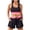 #195-Red, variant on Women's Sporty 2-Piece Swimsuit Set - Color Block Bikini Top with Back Zipper & Padded, Double-Layer Pocket Shorts for Beach, Pool & Active Vacation