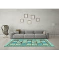 thumbnail image 3 of Ahgly Company Indoor Round Abstract Light Blue Modern Area Rugs, 7' Round, 3 of 4