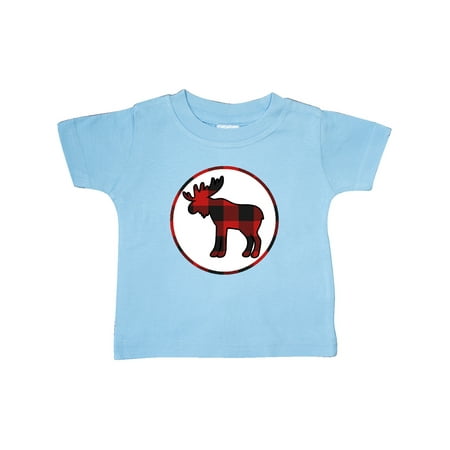 

Inktastic Moose Buffalo Plaid Silhouette Gift Baby Boy or Baby Girl T-Shirt