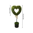 thumbnail image 3 of Valentines Day Decorations Artificial Boxwood Heart Topiary 29.5in Green Heart Shaped Plant with Bow Faux Wreath for Front Door Wedding Decor Valentine Day Spring Easter Home Decoration Green, 1Pcs, 3 of 6