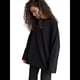 thumbnail image 3 of Camisetas de Larga con Cuello Redondo Extragrande para Mujer, Blusas Básicas de Otoño, Ropa Informal de Entrenamiento Y2K. Negro L, 3 of 8