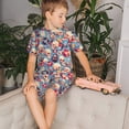 thumbnail image 4 of Balery music Skull record Retro Conjunto de Pijama Infantil de Manga Corta con Estampado – Ropa de Dormir de Algodón Suave-Small, 4 of 6
