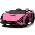 thumbnail image 3 of KidsVIP 24V Lamborghini Sian 2-Seater 4X4 Ride-On Car W/ Rubber Wheels, Leather Seats, Music & Remote, 3 of 9