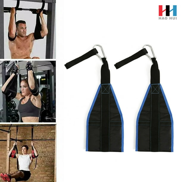Pack of 2 Suspension Sling Strap Hooks Pull Up Sling Strap Abs Bar Portable  Abdominal Muscle Hanging Belt Practise Exercise Workout Equipment Blue 