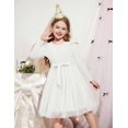 thumbnail image 3 of Arshiner Toddler Girls Tutu Dress Gigot Long Sleeves Fall Winter Belted Princess Party Tulle Dresses, 3 of 6