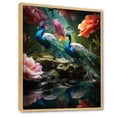 thumbnail image 2 of Designart "Peacock Ensemble Blue Coral Indian Art III" Animals Floater Framed Canvas Wall Art, 2 of 7