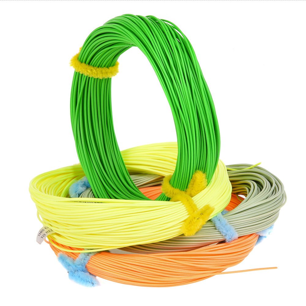 100FT Fly Fishing Line Orange 2F,3F,4F,5F,6F,7F,8F Isafish Fly line Weight Forward Floating Line with Welded Loop WF-7F