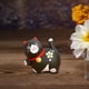thumbnail image 5 of Figura de gato de la suerte de cerámica hecha a mano, adorno para tablero de automóvil, adornos pequeños para Negro, 5 of 7