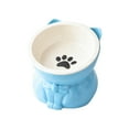 thumbnail image 3 of Yhmxh Ceramic Elevated Cat Bowls, Wide Raised Cat Bowls for Food and Water, Shallow Cat Food Dish Whisker Friendly, Anti Vomit Cat Bowl Microwave and Dishwasher Safe, Great Height for Cat Puppies, 3 of 7
