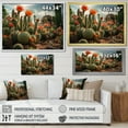 thumbnail image 4 of Designart "Coral Green Cactus landscape II" Floral Floater Framed Wall Art Print, 4 of 7