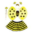 thumbnail image 3 of Conjunto de disfraz de abeja para niñas, disfraz de cosplay con alas de abeja, antena, diadema y varita. Estilo A, 3 of 8