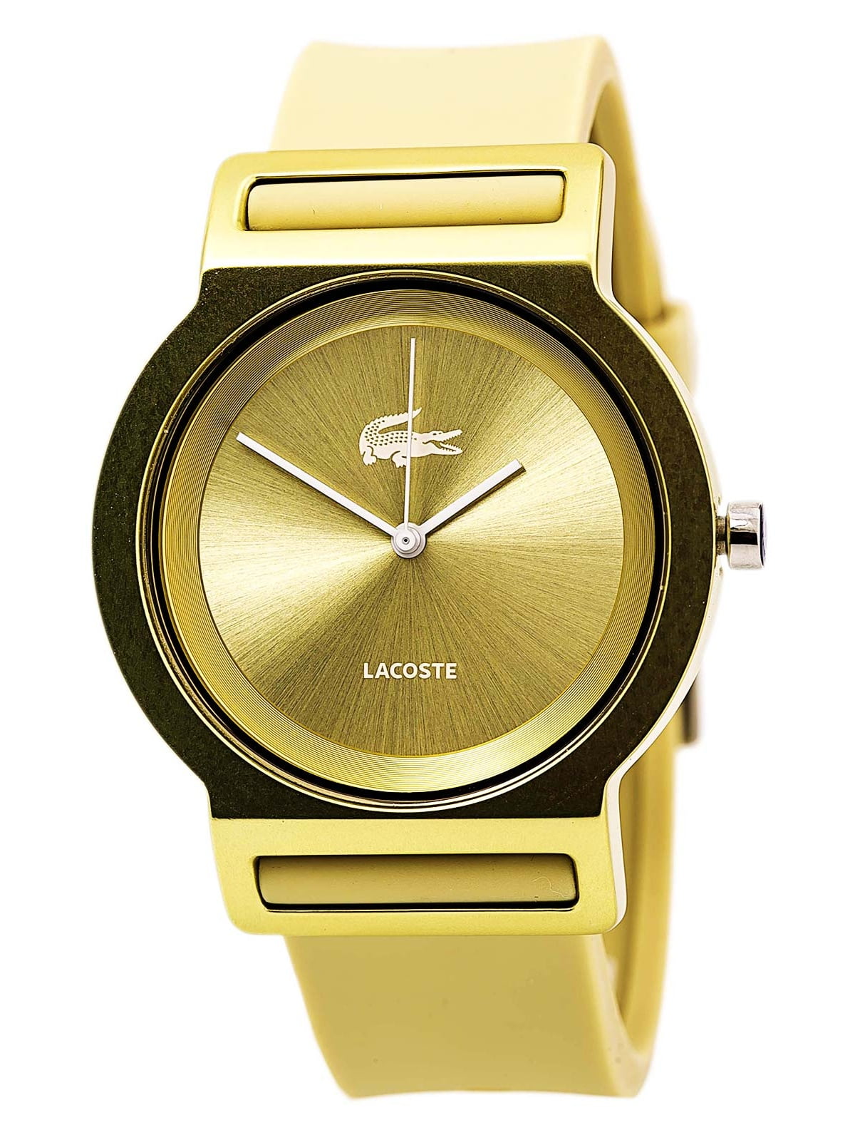 Lacoste Men's 2020048 Unisex Tokyo Gold Tone Dial Beige Silicone Strap Watch -