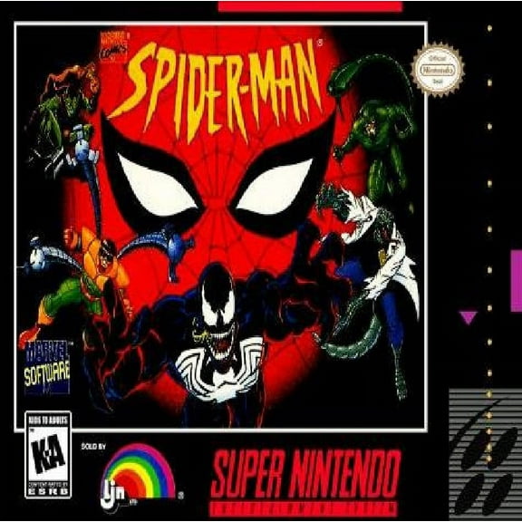 Restored Spider-Man (Super Nintendo, 1994) SNES Marvel Super Hero Game (Refurbished)