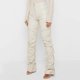 thumbnail image 4 of Gibobby pantalones de pana para mujer Pantalones fruncidos de sintética para mujer, mallas ajustadas de cintura de cuero PU apiladas, medias para fiesta y chica, ropa de calle (Blanco, S), 4 of 5