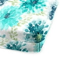 thumbnail image 4 of Jordan Manufacturing 72" x 22" Gardenia Seaglass Blue Floral Rectangular Outdoor Chaise Lounge Cushion with Ties and Hanger Loop, 4 of 13