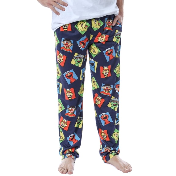 Sesame Street Men's Cookie Monster Elmo Big Bird Oscar The Grouch Big Bird Bert Ernie Lounge Sleep Pajama Pants