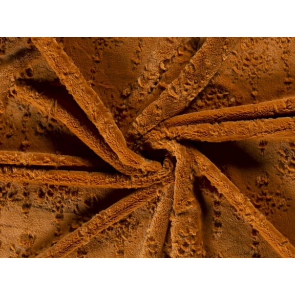 Minerva Embossed Faux Fur Fabric Ochre - per yard
