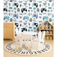 thumbnail image 3 of S4Sassy Peel & Stick Vinyl Wallpaper, Gaming Print Wallpaper Contact Paper Waterproof - Blue, 25"X 60", Removable Walls Covering For Kids Room Wall Decor, Baby Room, Playroom, 3 of 8