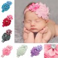 thumbnail image 1 of Bandeau Fleur en Tissu Extensible pour Enfants et Bébés avec Fausses Perles et Strass, Bande pour Cheveux, 1 of 8