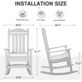 thumbnail image 3 of Resin Rocking Chair Plastic Outdoor Indoor Patio Rocker Chair High Back All Weather Rocker for Patio Backyard Porch Garden (White), 3 of 7