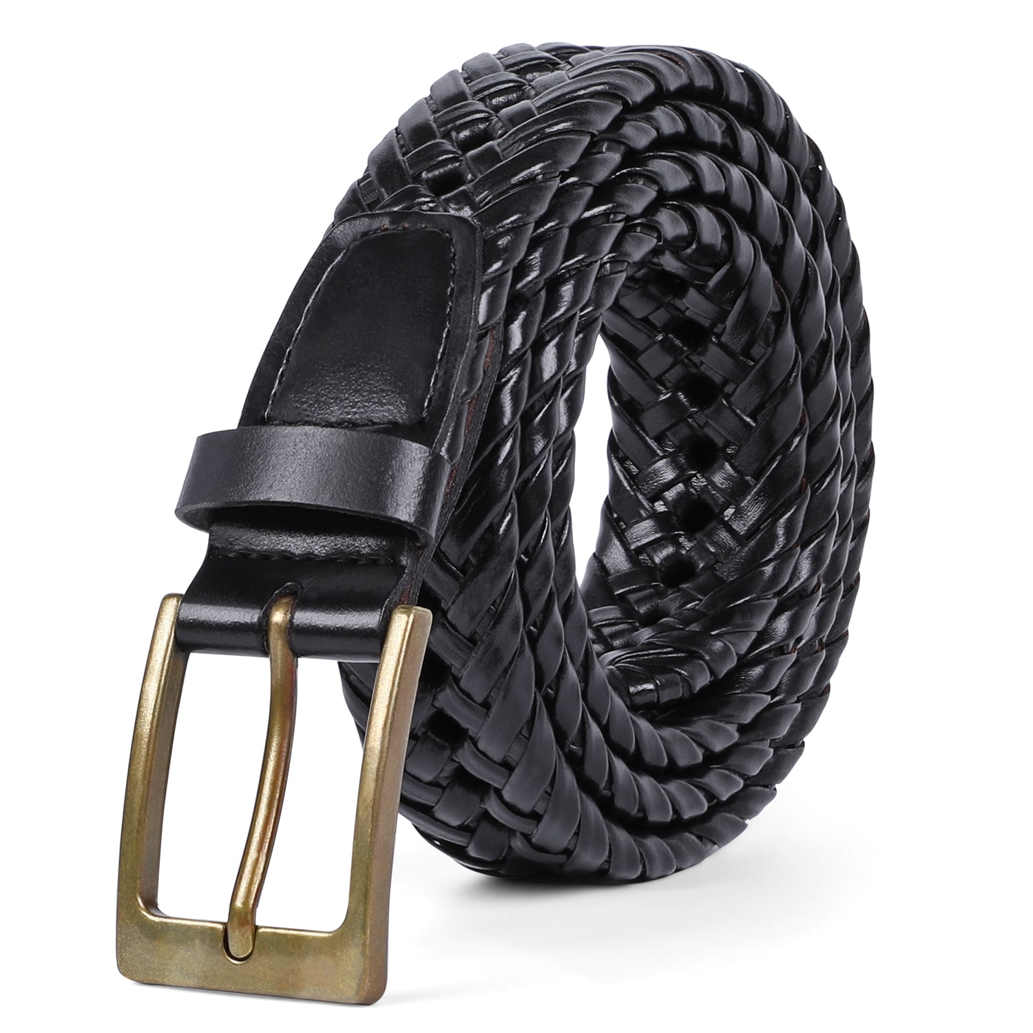 WHIPPY Men's Braided Leather Belt, Woven Casual Belt for Jeans Pants ...