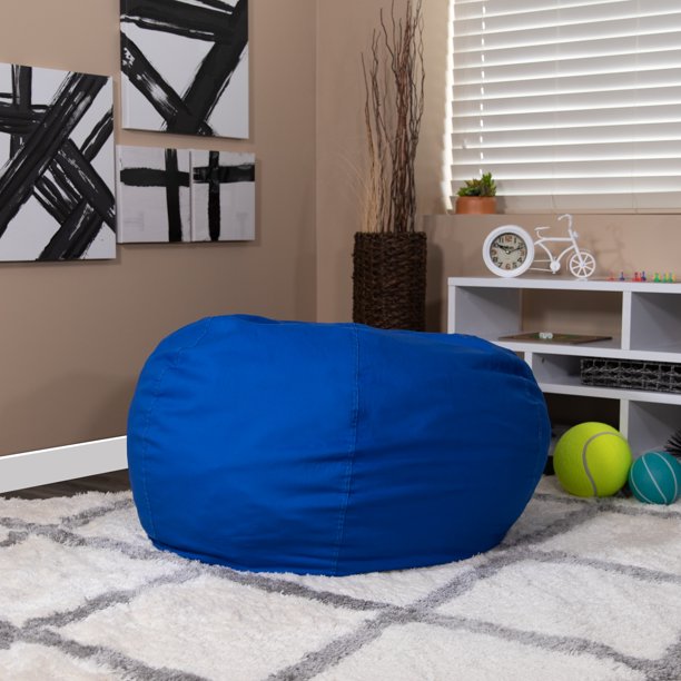 Flash Furniture Oversized Solid Royal Blue Bean Bag Chair For Kids And Adults Walmart Com Walmart Com