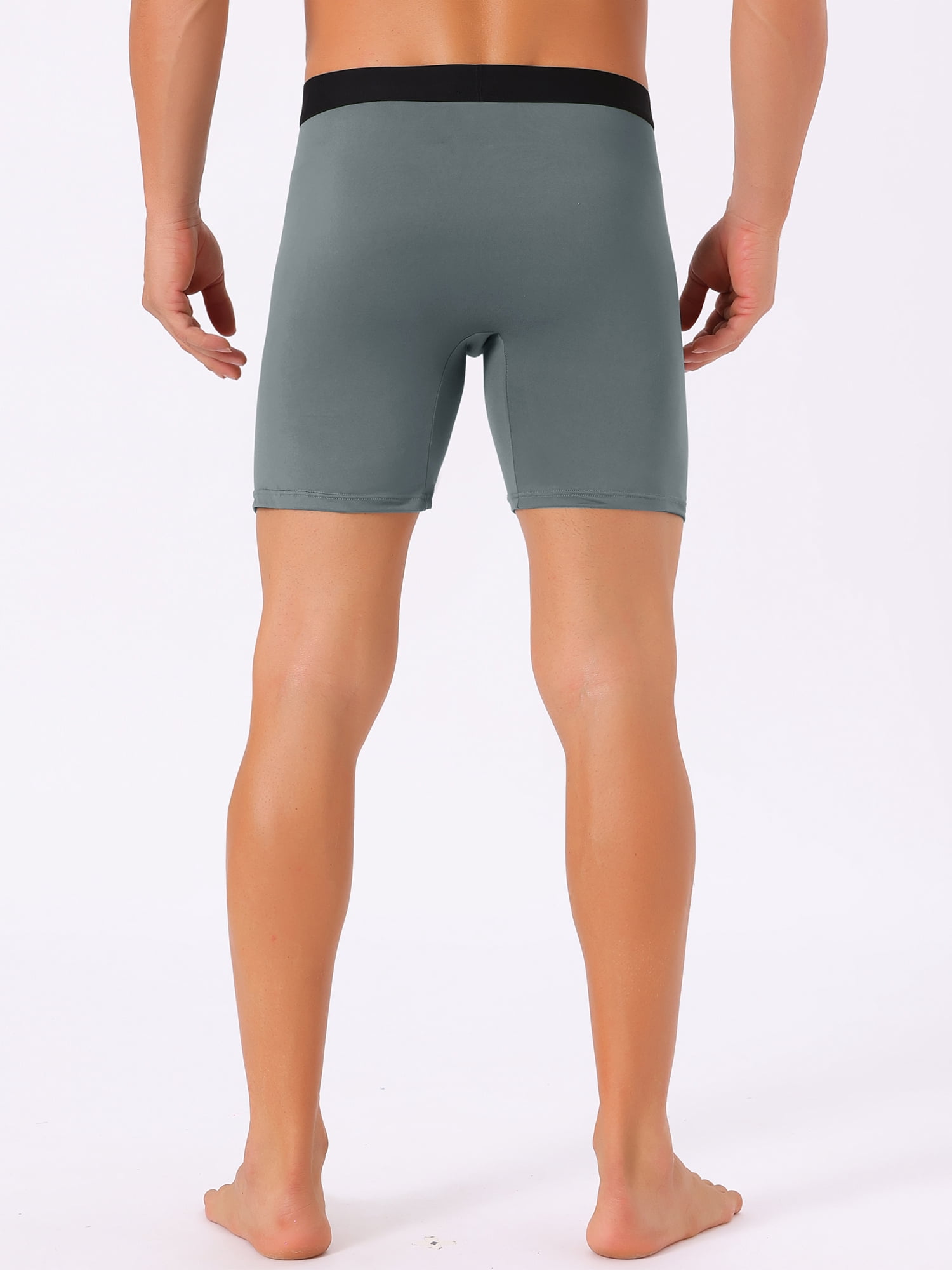 DARING DIVA Men's Lightweight Solid Color Soft Stretch Open-fly Boxer Briefs 36 Dark Gray