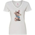 thumbnail image 3 of Inktastic Western Dilly Donkey Women's V-Neck T-Shirt, 3 of 5