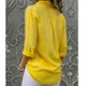 thumbnail image 2 of Camisa de manga larga con solapa y botones lisos para mujer, 2 of 3