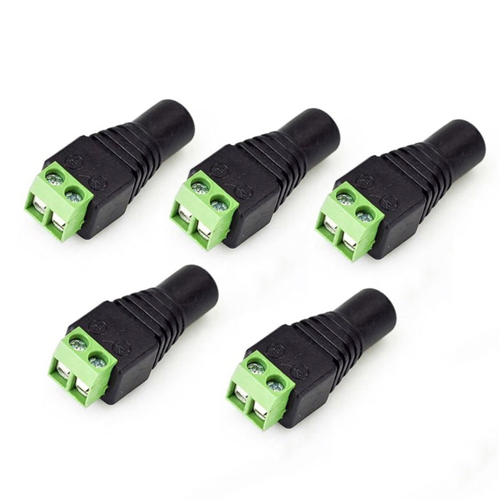 5PCS 12V DC Power Supply Plug Adapter Connector for 5050 3528 LED Strip Light US 