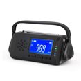 thumbnail image 1 of TureClos Radio Solar Rechargeable Emergency Outdoor IPX3 Waterproof LCD LED Flashlight Alarm Portable Hiking Backpacking Charger Black, 1 of 1