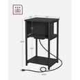 thumbnail image 4 of 3-Tier End Table with Charging Station Side Table with USB Ports and Outlets Nightstand Black, 4 of 6