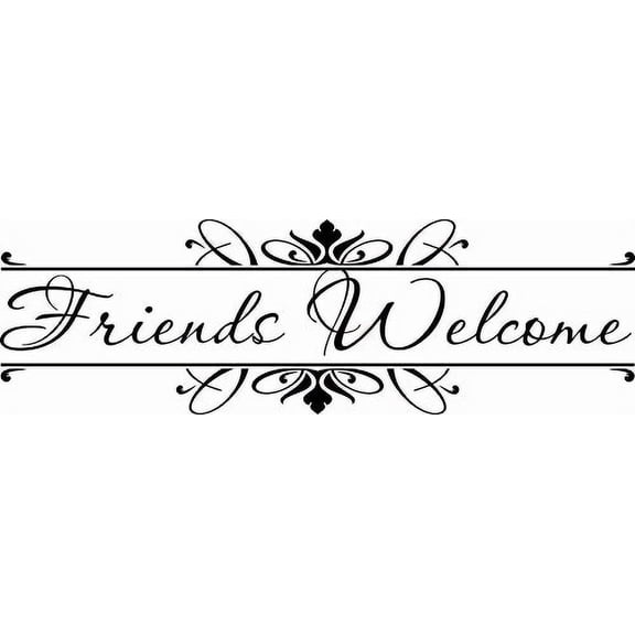 Freinds Welcome, Bible Verse Vinyl Wall Decal by Scripture Wall Art, 11"x22" Black, Christian,