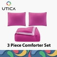 thumbnail image 2 of Pink 3-Piece Reversible Comforter Set, Recycled Microfiber Bedding, King, by Utica, 2 of 8