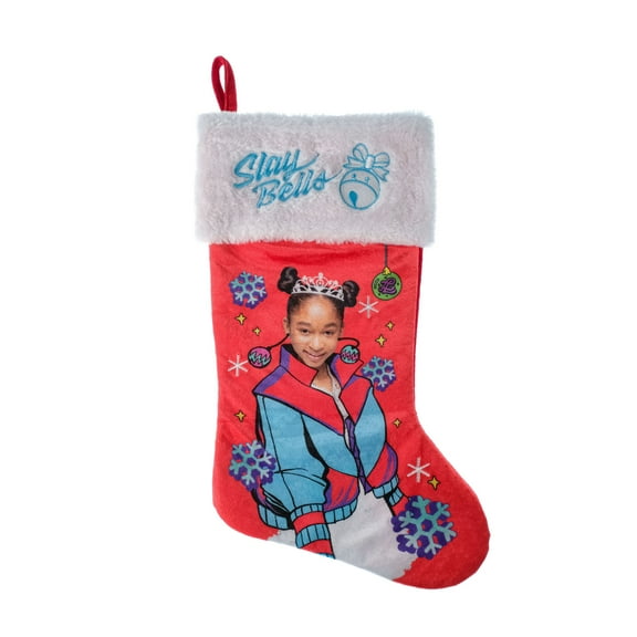 Nickelodeon Lay Lay 20 inch Velour Christmas Stocking, Red, Multi-Color