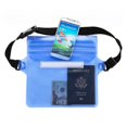 thumbnail image 2 of Bolsa Bolso seca de PVC para deportes al aire libre, impermeable, con bolsillo, riñonera (azul), 2 of 9