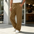 thumbnail image 2 of Yongwang Mens Baggy Sweatpants Drawstring Elastic Waist Wide Leg Pants Athletic Outfits Long Trousers with Pockets, 2 of 8