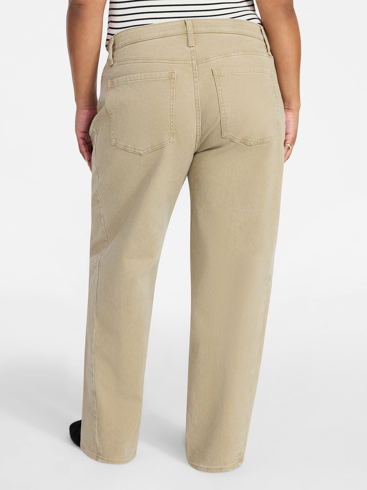 Terra & Sky Women's Plus Size High Rise Barrel Jeans, 28" Inseam, Sizes 16W-24W