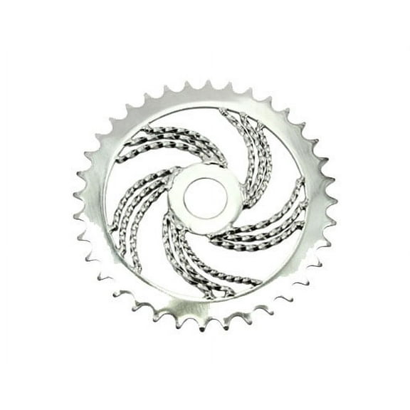 Lowrider Triple Twisted Chainring 36t 1/2 X 1/8 Chrome. for bikes, for lowriders, beach cruiser, strech bikes, limos, chopper