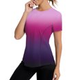 thumbnail image 2 of Stichou Women's Short Sleeve Workout Tops Athletic UPF50+ Sun Shirts Gym Hiking Running Yoga 2026 Summer Spring Clothes Black 2XL, 2 of 4