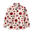 thumbnail image 4 of Uorisanigo Girls Half Zip Collar Sweatshirts Soft School Heart Ladybug Quarter Zipper Cropped Sweatshirt Oversized Long Sleeve Workout Shirts Fit Vacation Shopping Exercise Wear, 4 of 7