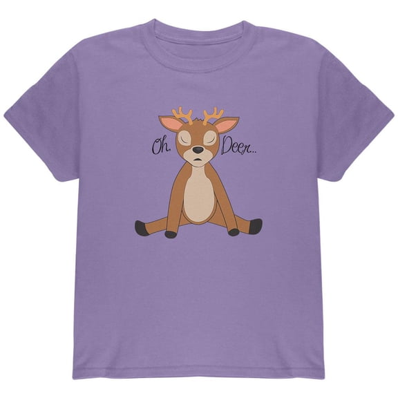 Oh Deer Funny Pun Cute Youth T Shirt Violet YLG
