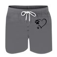 thumbnail image 4 of BiZtdJrK Limited Time Sale, Valentine's Day Shorts for Men Big and Tall Summer Beach Shorts Casual Drawstring Elastic Waist Hiking Workout Shorts with Pockets Gray S, 4 of 5