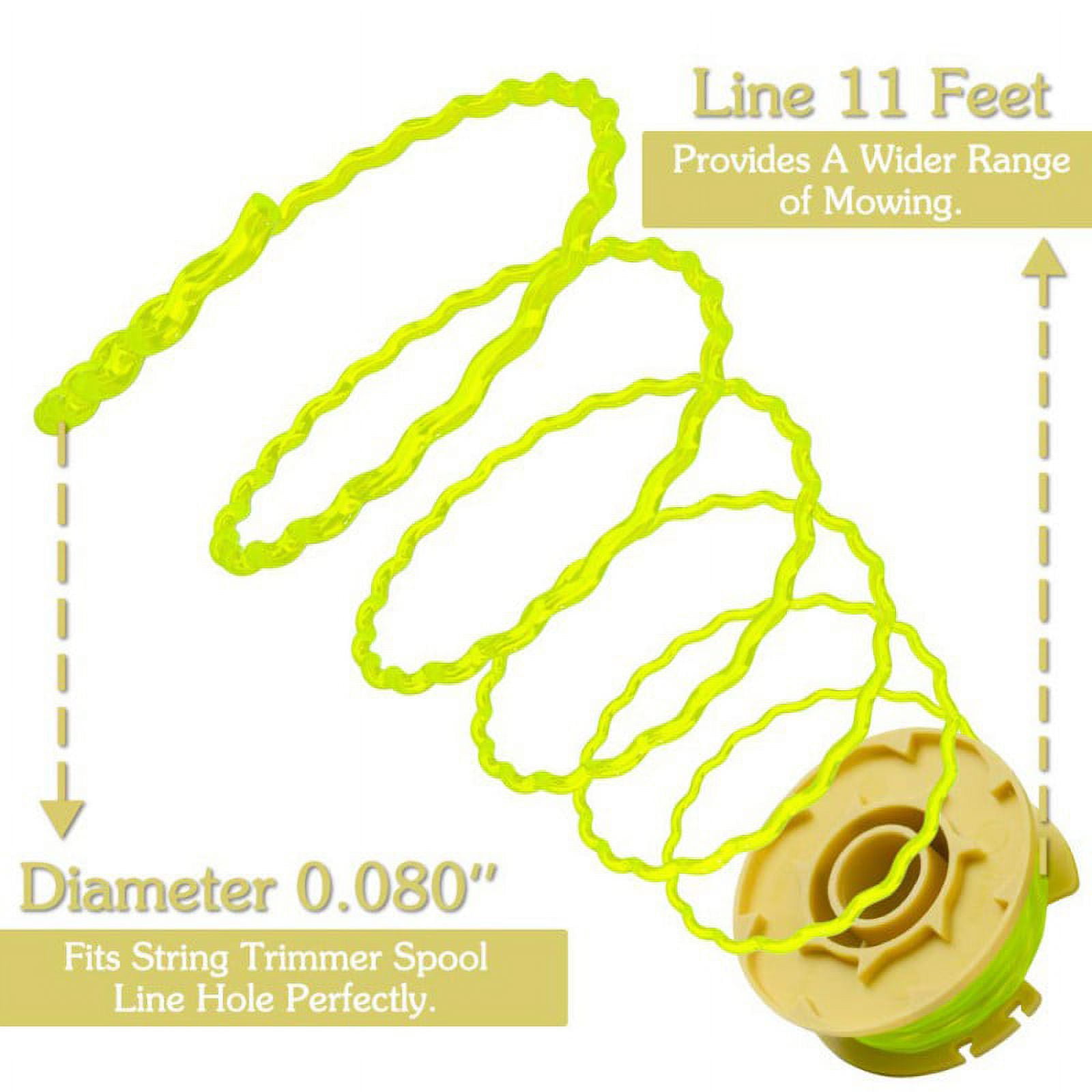 Replacement Replacement Spools for 0.080" x 11ft Twisted String Trimmer Line Spool (3 Pack)