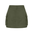 thumbnail image 4 of JGTDBPO High Stretchy Cargo Skirt for Women Denim Mini Cargo Denim Skirt with Pocket Y2k Mini Skirt Women's Hiking Cargo Skort Skirt, 4 of 4