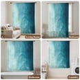 thumbnail image 5 of Blue Teal Ombre Semi Sheer Curtains Drapes for Living Room, Bedroom, French Doors Window 63 Inches Long, Coastal Beach Modern Abstract Art Rod Pocket Chiffon Curtain Drapery Voile Draperies Panel, 5 of 8