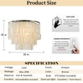 thumbnail image 3 of 3-Light 18 in Coastal Capiz Seashells Chandeliers in Antique Bronze Farmhouse Natural Chandelier with Rectangle Shells for Dining Room, 3 of 8