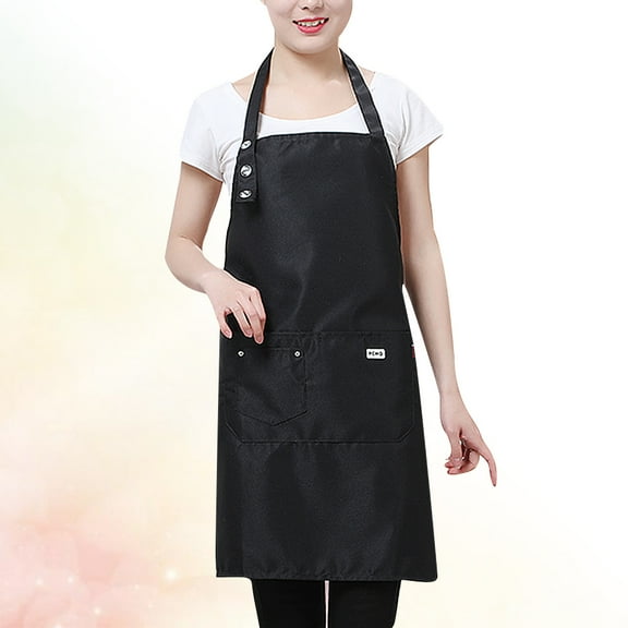 COSMOBETTY 1Pcs Apron Waterproof Oil-Proof Black Cloth for Unisex 27x28in