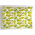 thumbnail image 1 of Hawaii Pillow Sham, Watercolor Effect Exotic Food Art Carambola Star Fruit on Plain Background, Decorative Standard King Size Printed Pillowcase, 36" X 20", Yellow Lime Green, by Ambesonne, 1 of 2
