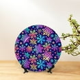 thumbnail image 6 of Picia Rainbow Snowflakes Pattern Bone China Decorative Plate – Wall Decor with Stand and Adhesive, Elegant Ornament for Living Room, Office, or Entryway-6in, 6 of 6